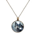 thumbnail image 1 of Wolf Necklace Personalized Custom Photo Round Pendant Adjustable Stainless Steel Necklaces with Gift Box for Men Women Mothers Valentine's Jewelry Gift, 1 of 6