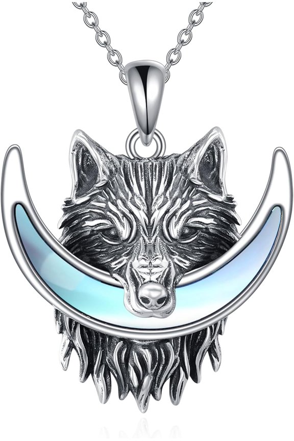 Wolf Necklace Sterling Silver Wolf Head Pendant Animal Power Norse Viking Amulet Necklaces Pendants Men Women Jewelry