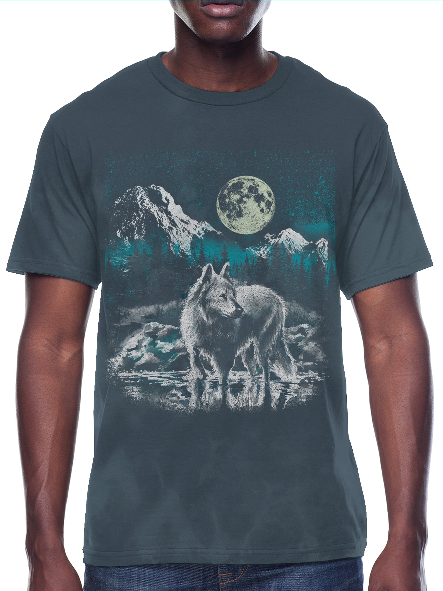Wolf Night, Men's & Big Men's Graphic Tee Shirt, Sizes S-3XL