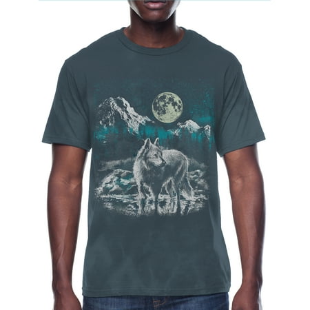 Unbranded Wolf Night, Men's & Big Men's Graphic Tee Shirt, Sizes S-3XL