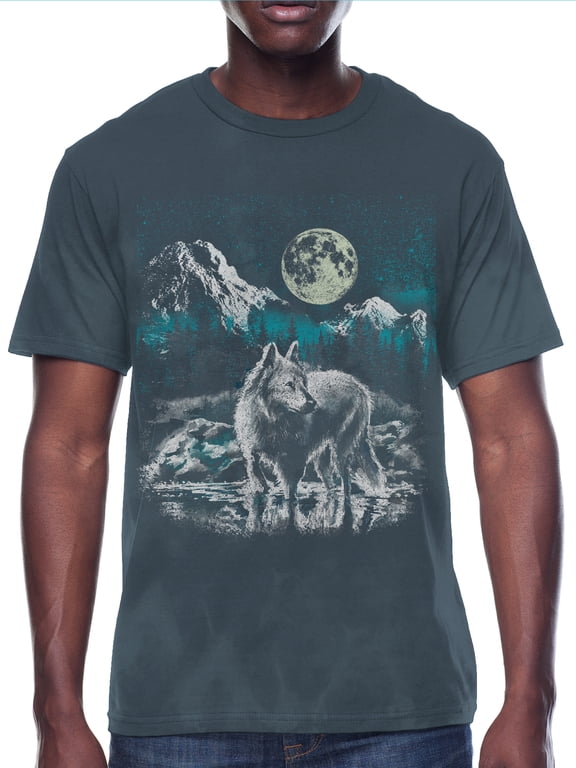 Wolf Night, Men's & Big Men's Graphic Tee Shirt, Sizes S-3XL