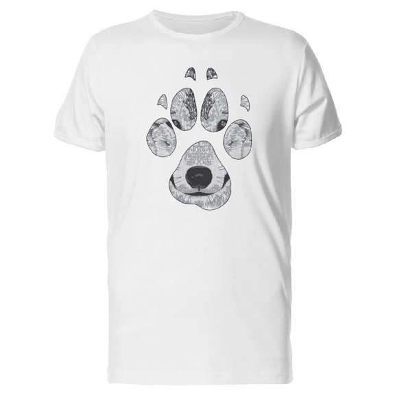 Wolf Nose Paw Silhouette T-Shirt Men -Image by Shutterstock, Male x-Large