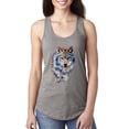 thumbnail image 1 of Wolf Oil Painting Animal Lover Ladies Racerback Tank Top, Heather Grey, X-Large, 1 of 3