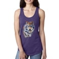 thumbnail image 1 of Wolf Oil Painting Animal Lover Ladies Racerback Tank Top, Purple Rush, Small, 1 of 3