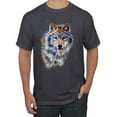 thumbnail image 1 of Wolf Oil Painting Animal Lover Men's Graphic T-Shirt, Charcoal, 4XL, 1 of 3