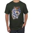 thumbnail image 1 of Wolf Oil Painting Animal Lover Men's Graphic T-Shirt, Forest Green, 3XL, 1 of 3