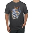 thumbnail image 1 of Wolf Oil Painting Animal Lover Men's Graphic T-Shirt, Heather Black, 5XL, 1 of 3