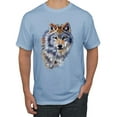 thumbnail image 1 of Wolf Oil Painting Animal Lover Men's Graphic T-Shirt, Light Blue, 5XL, 1 of 3