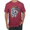 thumbnail image 1 of Wolf Oil Painting Animal Lover Men's Graphic T-Shirt, Vintage Heather Red, Large, 1 of 3