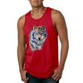 thumbnail image 1 of Wolf Oil Painting Animal Lover Mens Graphic Tank Top, Red, 3XL, 1 of 3