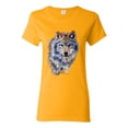 thumbnail image 1 of Wolf Oil Painting Animal Lover Womens Graphic T-Shirt, Gold, X-Large, 1 of 3