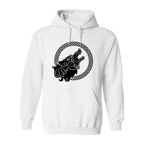 Wolf On Celtic Style. Hoodie Men -Image by Shutterstock, Male Large