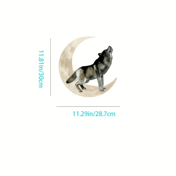 Wolf On Moon Wall decoration, Wall Sticker for Living Room, Outdoor Decor, Home Decor, Bedroom, Hanging Wall Art