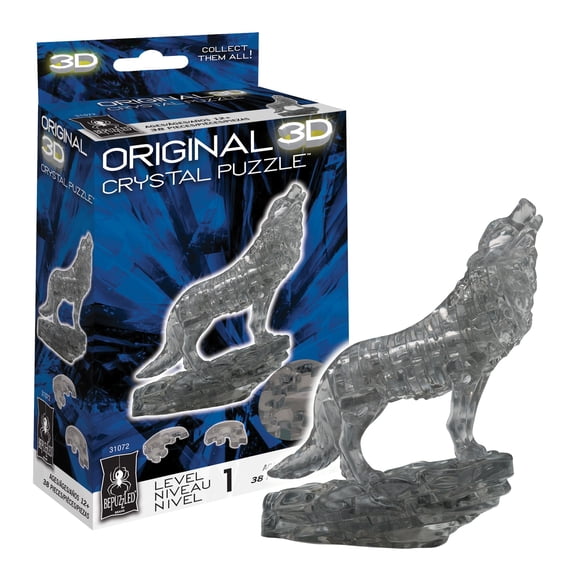 Wolf Original 3D Crystal Puzzle from BePuzzled, Ages 12 and Up