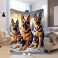 Wolf Pack Digital Print Flannel Throw Blanket, Contemporary Style, Soft ...