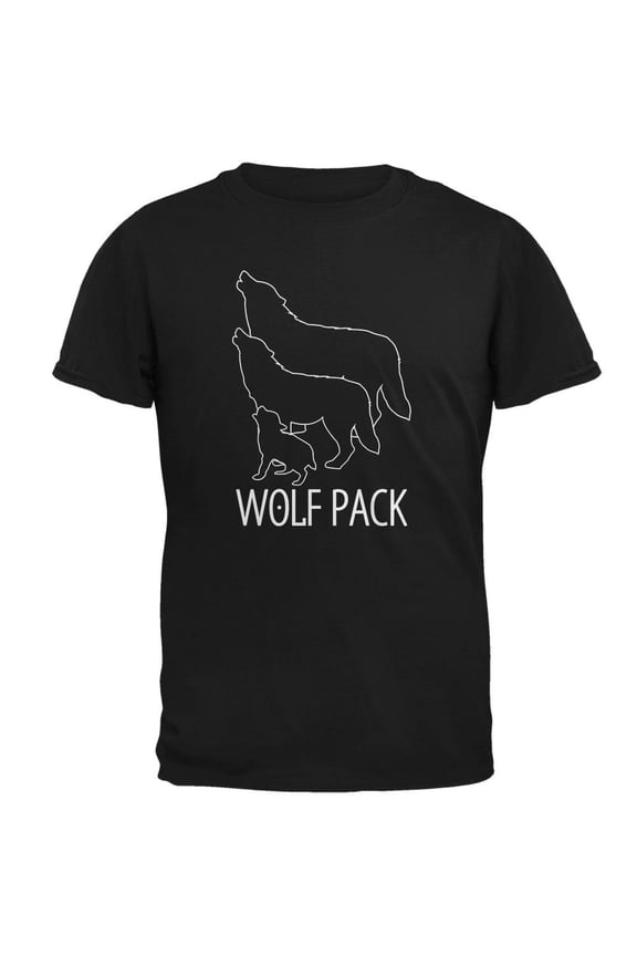Wolf Pack Family Mens T Shirt Black SM