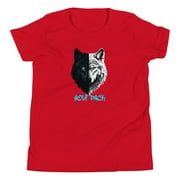 Wolf Pack Family T-Shirt   Matching Pack Leader & Cubs Tee   Cute Wolves Graphic Shirt for Kids,Youth Short Sleeve T-Shirt Red, L