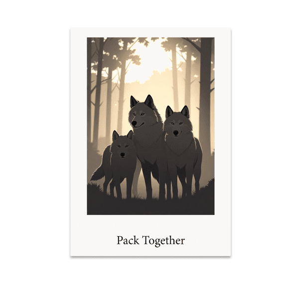 Wolf Pack Family Unity Wall Art - Nature Lovers - 13x19 Poster Print