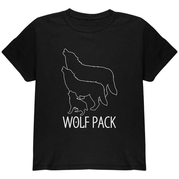 Wolf Pack Family Youth T Shirt Black YMD