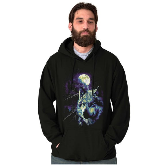 Wolf Pack Howling at Full Moon Hoodie Sweatshirt Women Men Brisco Brands S