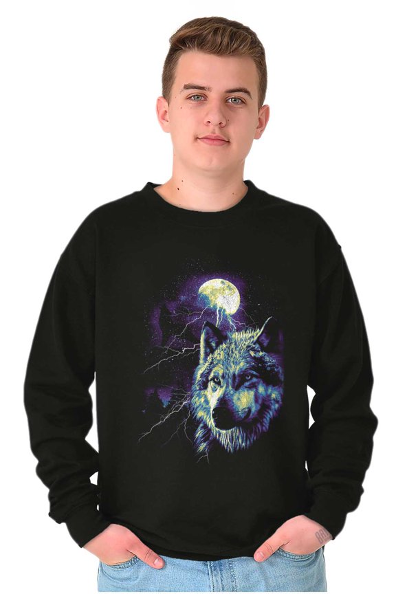 Wolf Pack Howling at Full Moon Sweatshirt for Men or Women Brisco Brands X