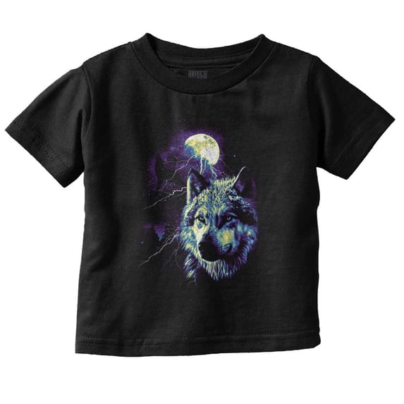Wolf Pack Howling at Full Moon Toddler Boy Girl T Shirt Infant Toddler Brisco Brands 6M