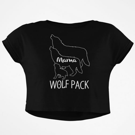 Wolf Pack Mama Junior Boxy Crop Top T Shirt