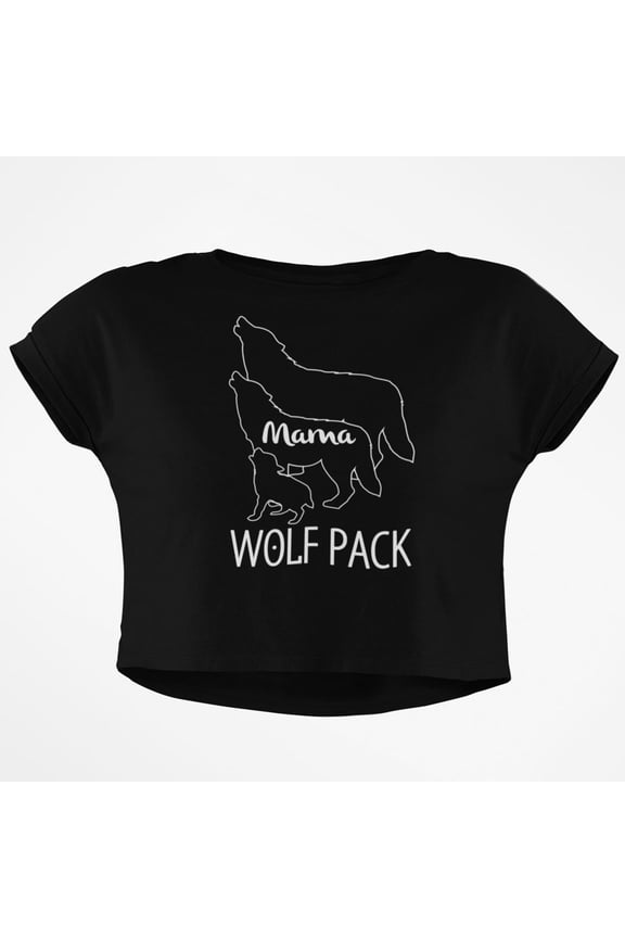 Wolf Pack Mama Junior Boxy Crop Top T Shirt