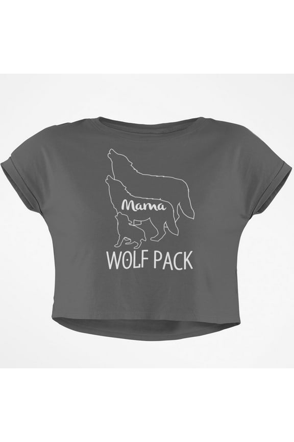 Wolf Pack Mama Junior Boxy Crop Top T Shirt