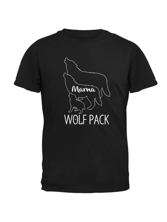 Wolf Pack Mama Mom Mother Mens T Shirt Black LG
