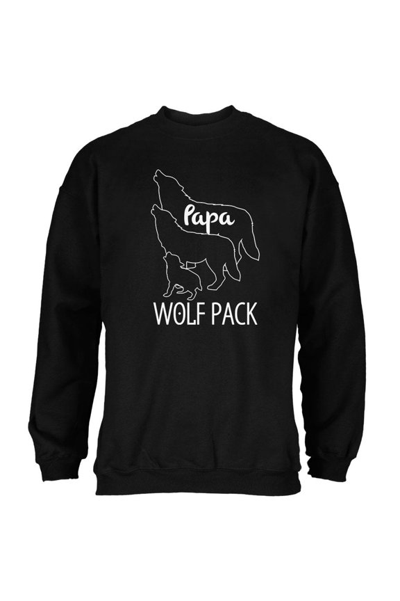 Wolf Pack Papa Dad Father Mens Sweatshirt Black X-LG