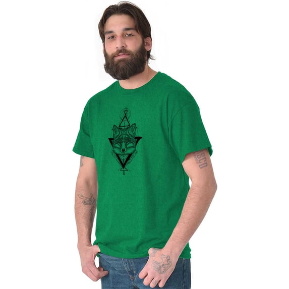 Wolf Pack Triangle Symbol Spirit Animal Men's Graphic T Shirt Tees Brisco Brands M