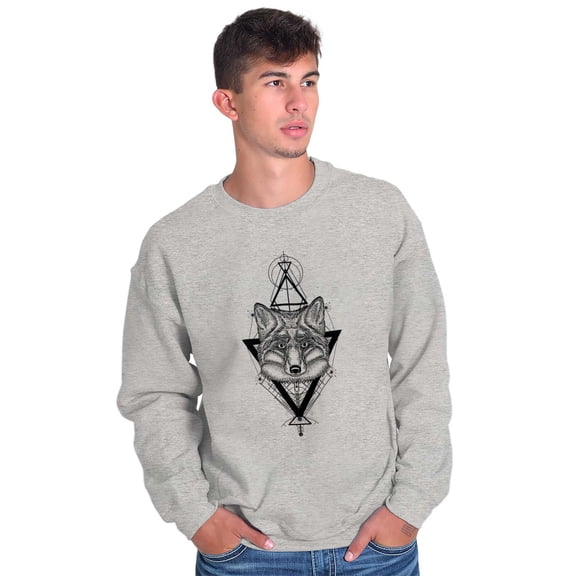 Wolf Pack Triangle Symbol Spirit Animal Sweatshirt for Men or Women Brisco Brands M