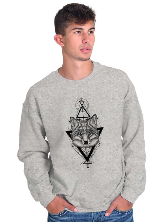 Wolf Pack Triangle Symbol Spirit Animal Sweatshirt for Men or Women Brisco Brands X