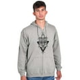 thumbnail image 1 of Wolf Pack Triangle Symbol Spirit Animal Unisex Fleece Graphic Zip Up Hoodie Brisco Brands 2X, 1 of 5