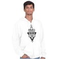 thumbnail image 1 of Wolf Pack Triangle Symbol Spirit Animal Unisex Fleece Graphic Zip Up Hoodie Brisco Brands 2X, 1 of 5