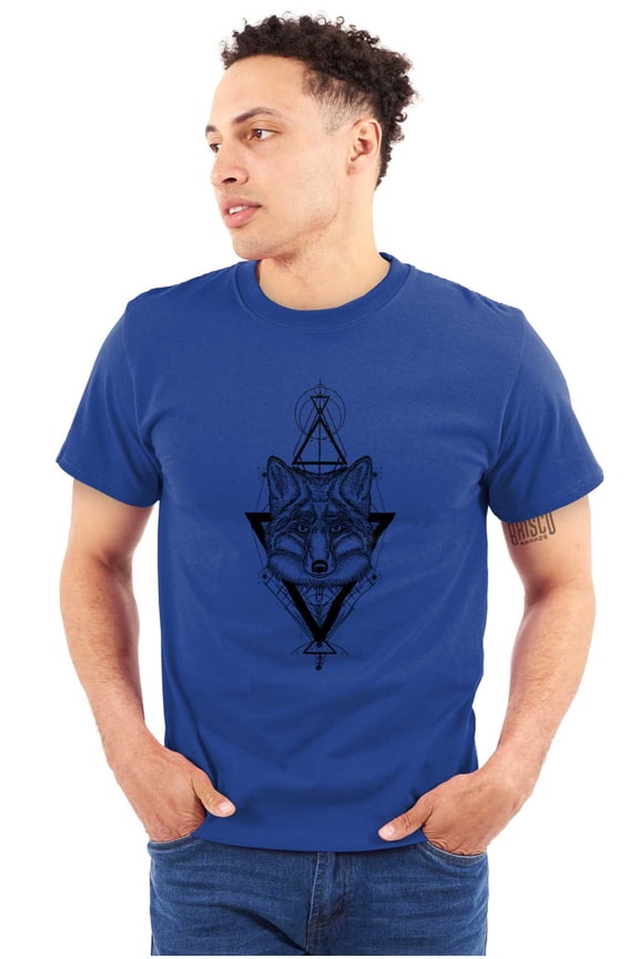 Wolf Pack Triangle Symbol Spirit Animal Plus Size Crewneck Graphic Tee Shirt Brisco Brands 2X