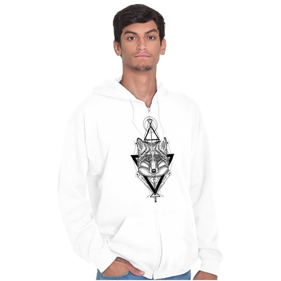 Wolf Pack Triangle Symbol Spirit Animal Zip Up Hoodie Men's Women's Brisco Brands S