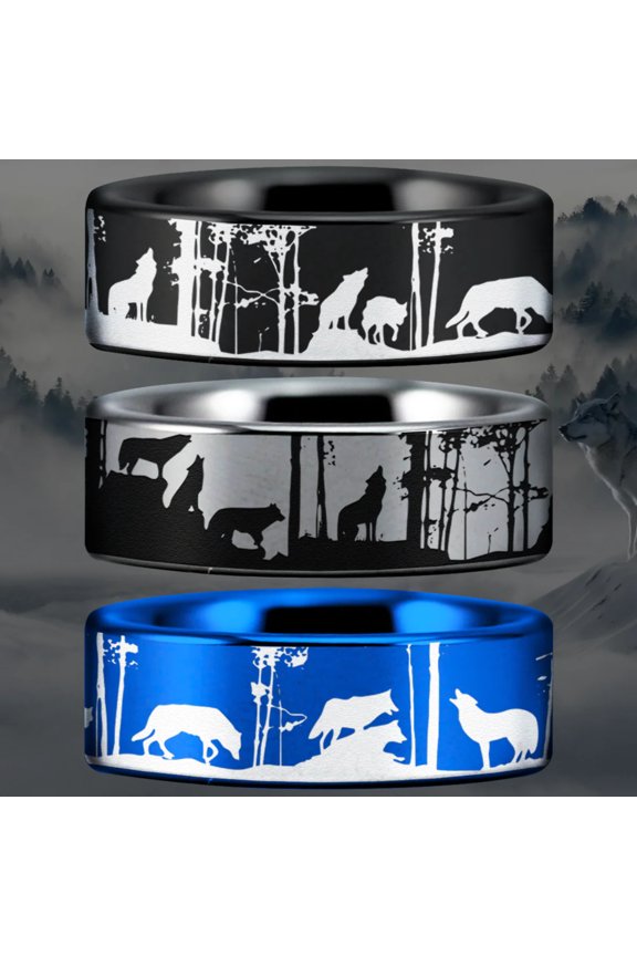 Wolf Pack Tungsten Carbide Ring
