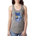 thumbnail image 1 of Wolf Painting Splatter Abstract Art Animal Lover Ladies Racerback Tank Top, Heather Grey, X-Large, 1 of 3