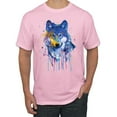 thumbnail image 1 of Wolf Painting Splatter Abstract Art Animal Lover Men's Graphic T-Shirt, Light Pink, 2XL, 1 of 3