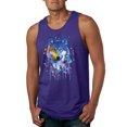 thumbnail image 1 of Wolf Painting Splatter Abstract Art Animal Lover Mens Graphic Tank Top, Purple, 2XL, 1 of 3