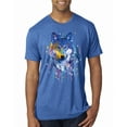 thumbnail image 1 of Wolf Painting Splatter Abstract Art Animal Lover Mens Premium Tri Blend T-Shirt, Vintage Royal, Small, 1 of 3