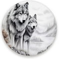 Wolf Pattern Grey Coasters Absorbent Moisture NonSlip Drink Coaster