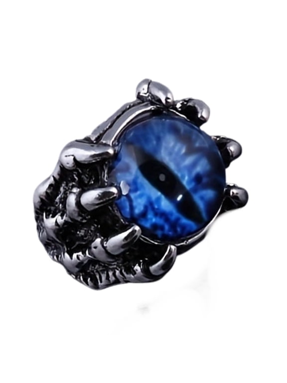 Wolf Paw Demons Eye Adjustable Opening Rings for Festival Parties, Alloy Texture Finger Jewelry Daily Wear