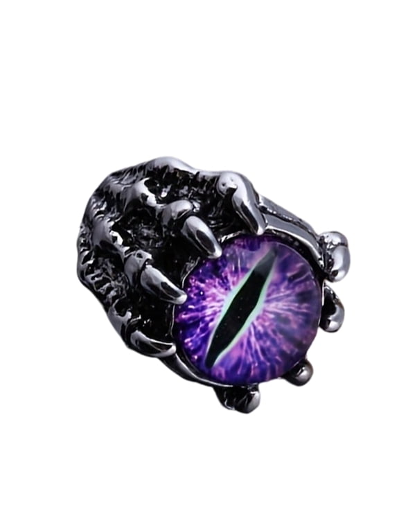 Wolf Paw Demons Eye Adjustable Opening Rings for Festival Parties, Alloy Texture Finger Jewelry Daily Wear