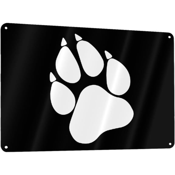 Wolf Paw Metal Aluminum Sign Decor Bar Patio Poster Wall Garage Decorations Funny Gifts 12 x 8 Inches
