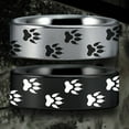 thumbnail image 1 of Wolf Paw Print Tungsten Carbide Ring, 1 of 5