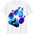 thumbnail image 1 of Wolf Paws Galaxy Wild Lone Wolves Stars Moon Wolf Unisex T-Shirt for Men Women Kids Toddler,White Color,Size YXL, 1 of 5