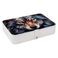 thumbnail image 1 of Wolf Portable PU Leather Earring Holder Storage Box Display Case with Removable Compartment, 1 of 6